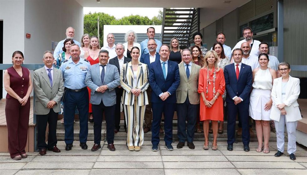 Autoridades en la inauguración de los Cursos de Verano de la UNIA en La Rábida (Huelva).