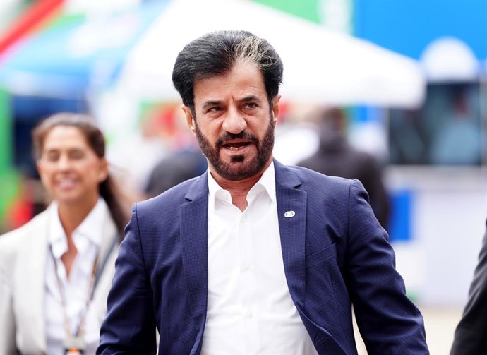 05 July 2025, United Kingdom, Silverstone: International Automobile Federation (FIA) President Mohammed Ben Sulayem arrives at Silverstone Circuit, ahead of the Qualifying ahead of the Formula One British Grand Prix. Photo: David Davies/PA Wire/dpa