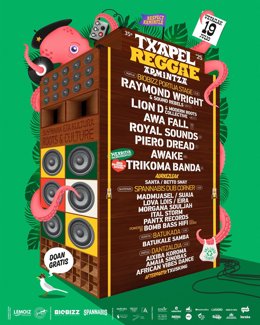 Cartel del Txapel Reggae de Armintza, en Bizkaia