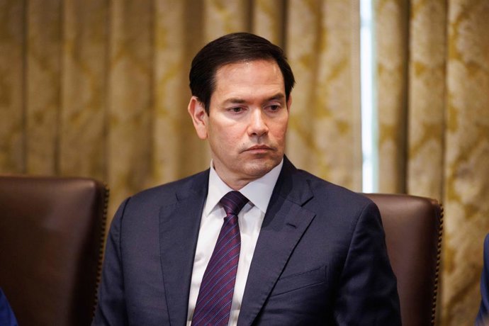 July 8, 2025, Washington, District Of Columbia, USA: United States Secretary of State Marco Rubio participates in a Cabinet Meeting in the Cabinet Room of the White House in Washington, DC, US, on Tuesday, July 8, 2025