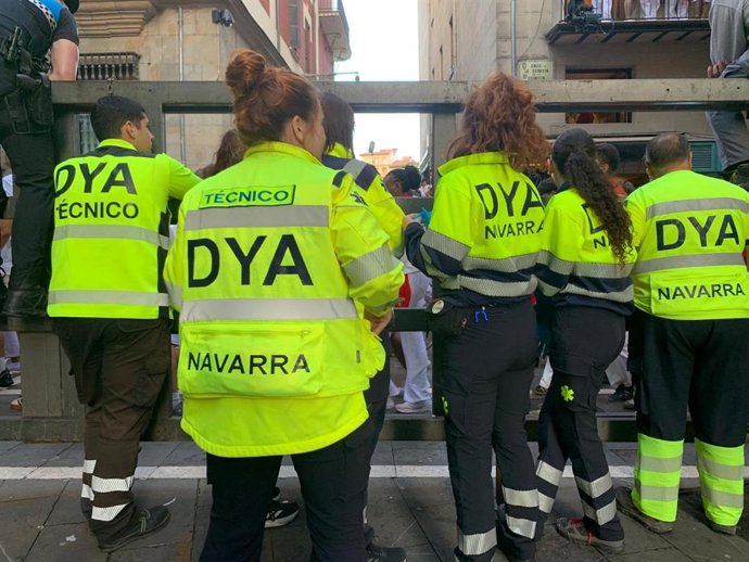 Imagen del dispositivo de DYA Navarra durante los Sanfermines