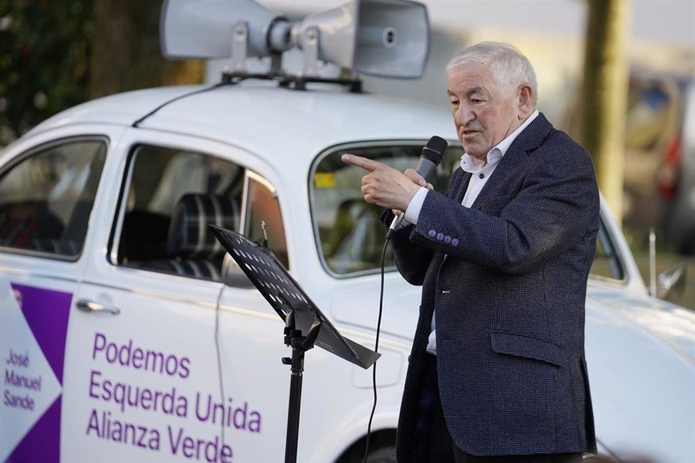 Archivo - Suso Díaz en el único mitin en el que ha participado en la campaña electoral de Por Coruña