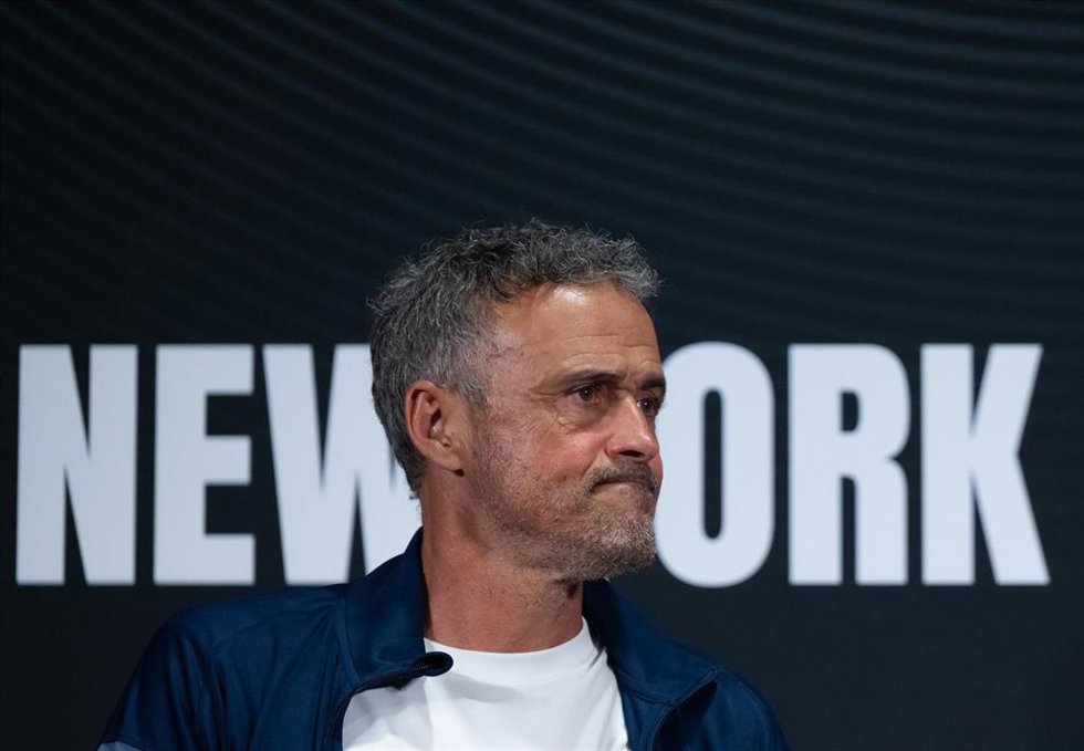 El entrenador del PSG, Luis Enrique Martínez, en rueda de prensa durante el Mundial de Clubes. 
