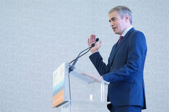 El secretario de Estado por la Unión Europea, Fernando Sampedro, durante un acto en los MedCat Days en el Palau de Pedralbes de Barcelona, que conmemoran el 30 aniversario del Proceso de Barcelona.