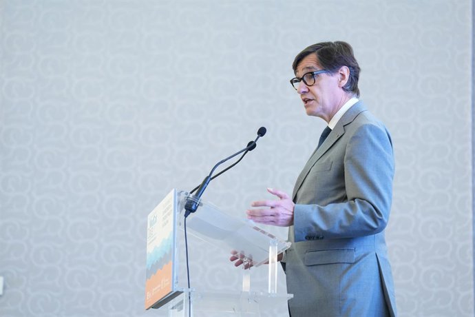 El president de la Generalitat, Salvador Illa, durant l'acte 