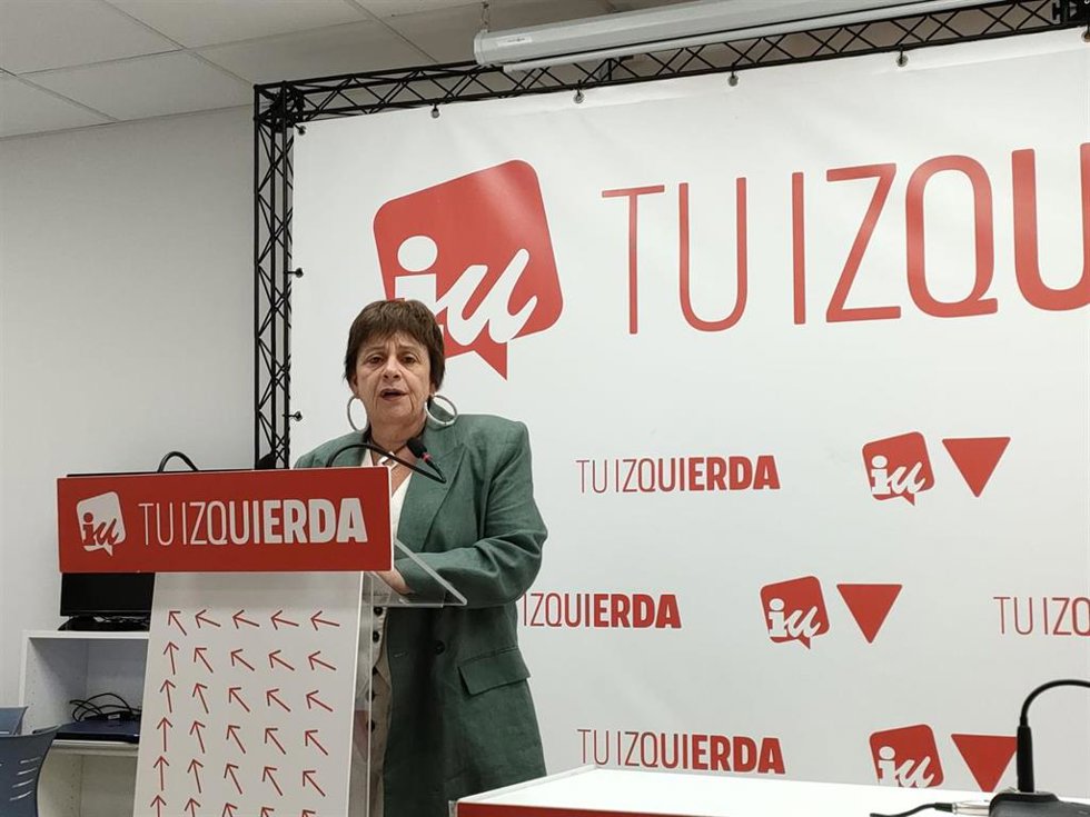 La portavoz de IU, Henar Moreno, en comparecencia de prensa