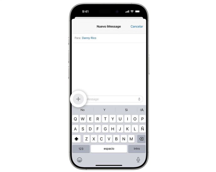 Composición de mensaje en iMessage