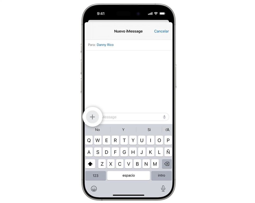 Composición de mensaje en iMessage