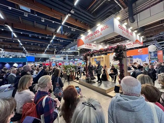 Panel del Turismo Costa del Sol en una feria especializada en Alemania.