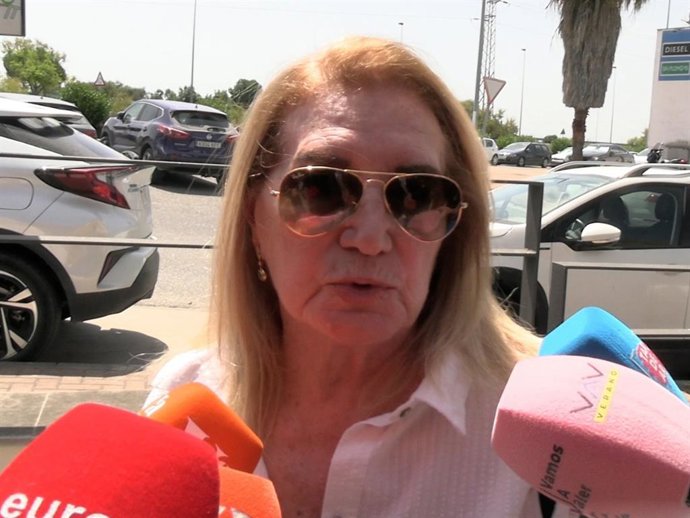 Gloria Mohedano, en el tanatorio de Michu