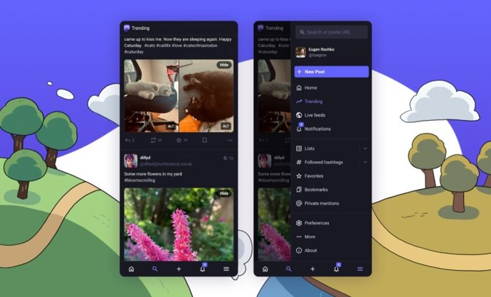 Aplicativo móvel Mastodon
