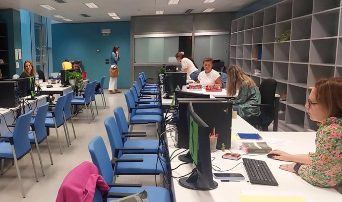 Funcionarios de Justicia de un juzgado de Primera Instancia de Málaga.