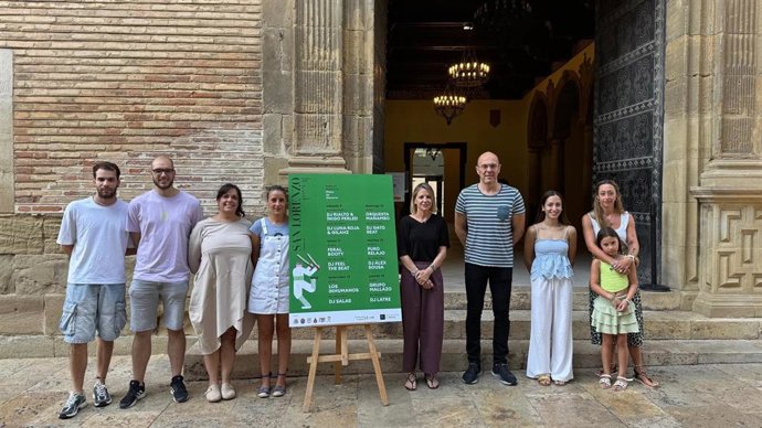 Presentación de los conciertos en la plaza de Navarra de Huesca para San Lorenzo 2025.