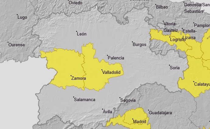 Valladolid y Zamora estarán este jueves en aviso amarillo por calor
