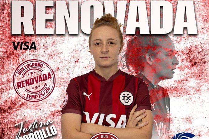 El DUX Logroño renueva a Justina Morcillo para el curso 2025/26.