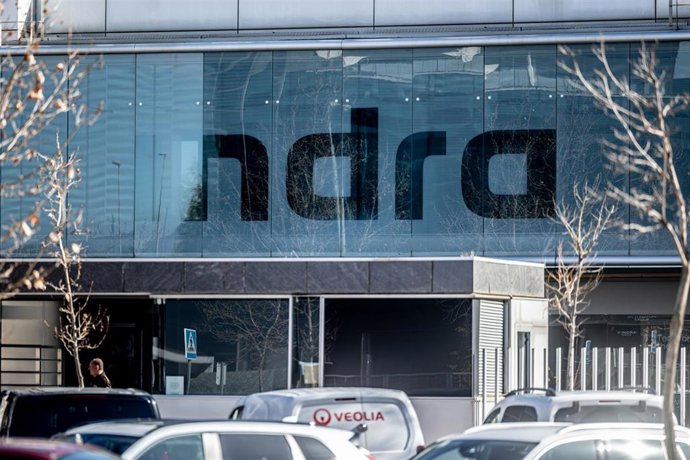 Archivo - Fachada de la sede de Indra, a 5 de febrero de 2025, en Madrid (España).