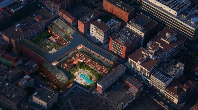 Render vista aérea complejo Kora Lumen