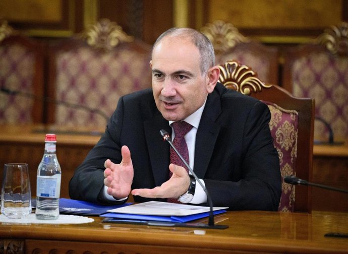 Archivo - El primer ministro de Armenia, Nikol Pashinián, durante un acto en Ereván (archivo)