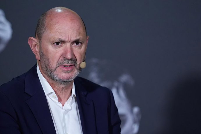 Rafael Louzan, President of the Royal Spanish Football Federation, attends during the presentation of the new stage of Spanish Arbitration and the President of the CTA at Ciudad del Futbol on July 2, 2025, in Las Rozas, Madrid, Spain.