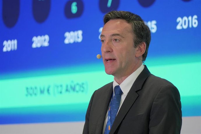 Archivo - El presidente de Navantia, Ricardo Domínguez, durante su participación en la conferencia 'Navantia, punta de lanza de la innovación' en el marco de la edición de 2025 de Feindef, a 13 de mayo de 2025, en Madrid (España).