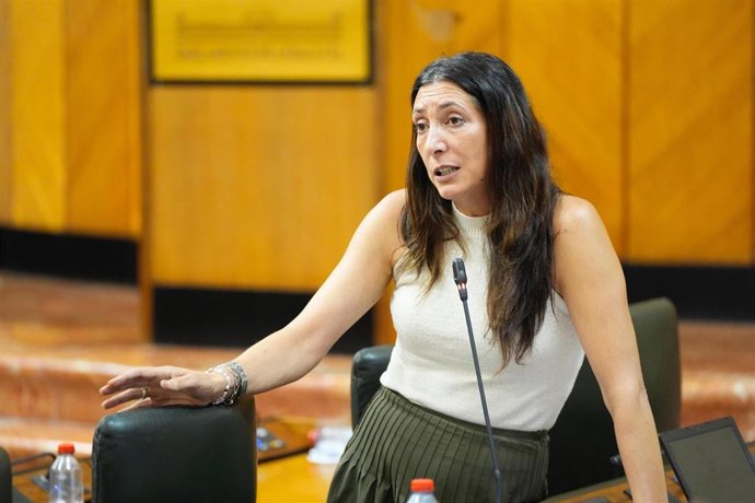 La consejera de Inclusión Social, Juventud, Familias e Igualdad, Loles López, en pleno parlamentario a fecha de 10 de julio de 2025.