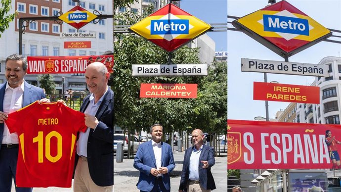 El presidente de la Real Federación Española (RFEF), Rafael Louzán, junto al consejero de Vivienda, Transportes e Infraestructuras de la Comunidad de Madrid, Jorge Rodrigo.