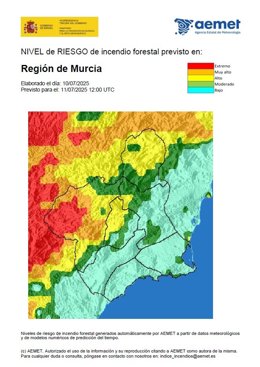 El nivel de riesgo de incendio forestal este viernes es muy alto en el Noroeste y alto en el Altiplano