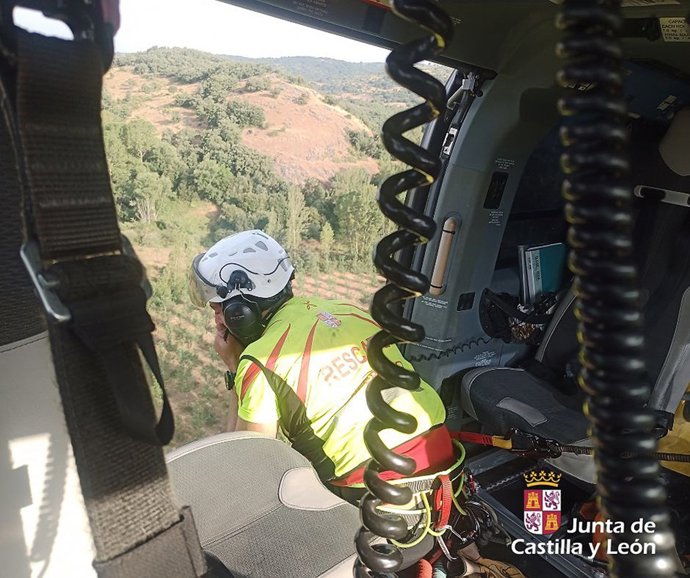 Imagen del dispositivo que trata de localizar a un varón de 71 años extraviado desde el jueves por la tarde en Tapia de la Ribera