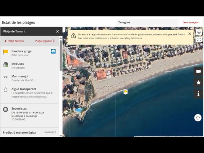La platja de Tamarit (Tarragona)