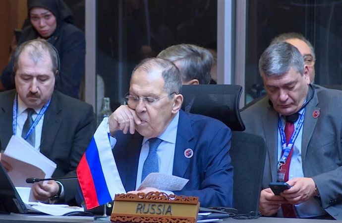 Sergei Lavrov, ministro ruso de Exteriores, en la cumbre de la Asean.