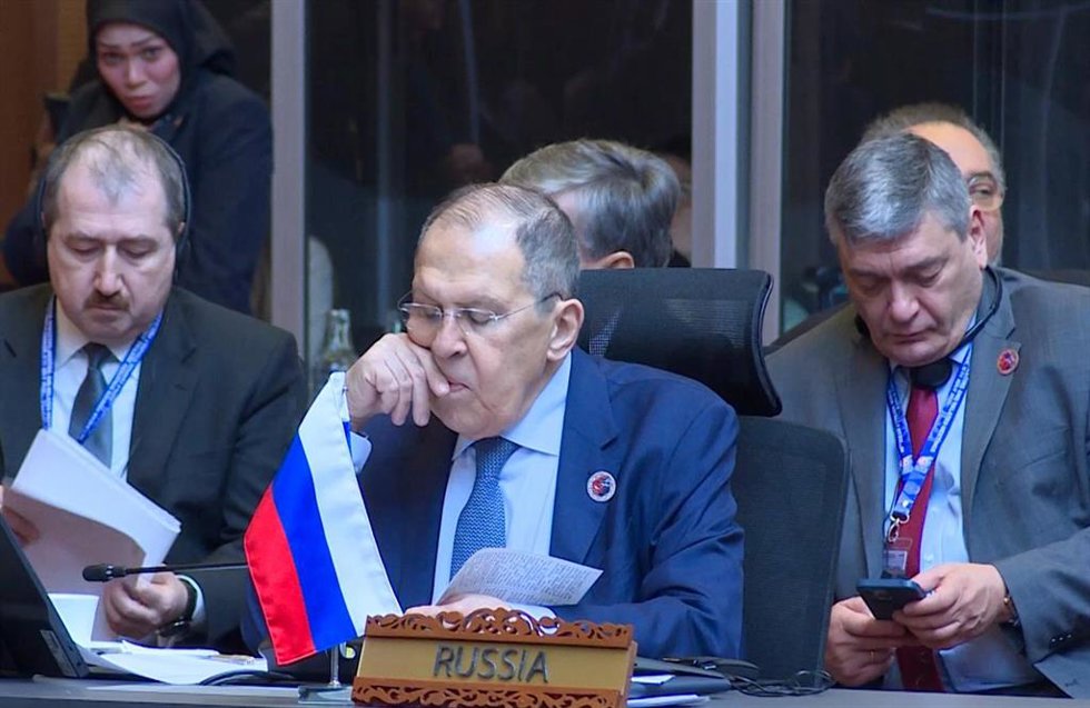 Sergei Lavrov, ministro ruso de Exteriores, en la cumbre de la Asean.