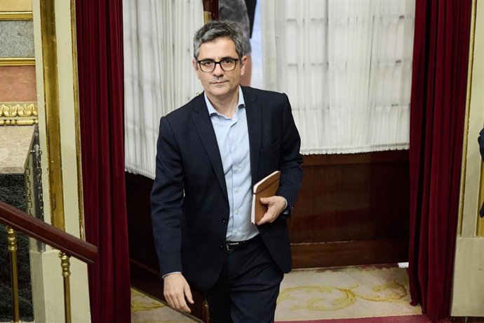 El ministro de la Presidencia, Justicia y Relaciones con las Cortes, Félix Bolaños, durante el pleno extraordinario en el Congreso de los diputados, a 8 de julio de 2025, en Madrid (España).