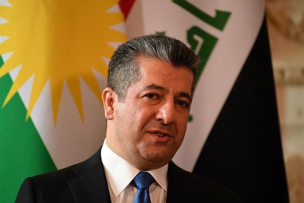 Archivo - El primer ministro de la región semiautónoma del Kurdistán iraquí, Masrour Barzani, durante una reunión en la capital de Reino Unido, Londres (archivo)