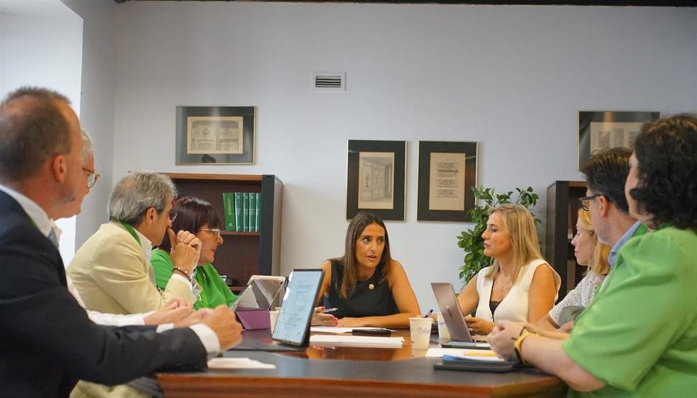 Reunión de miembros del Consejo Andaluz de Enfermería con la parlamentaria del PP Beatriz Jurado.