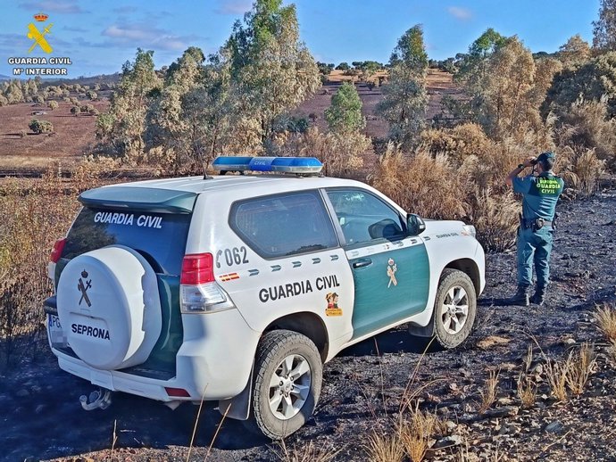 La Guardia Civil investiga el incendio en Hornachos