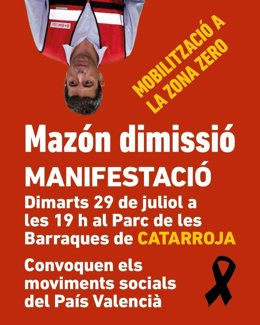 Les entitats traslladen a Catarroja  la manifestació per a demanar la dimissió de Mazón als nou mesos de la dana