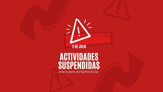 El Ayuntamiento de Pamplona suspende varias actividades de tarde ante la previsión de fuertes lluvias.