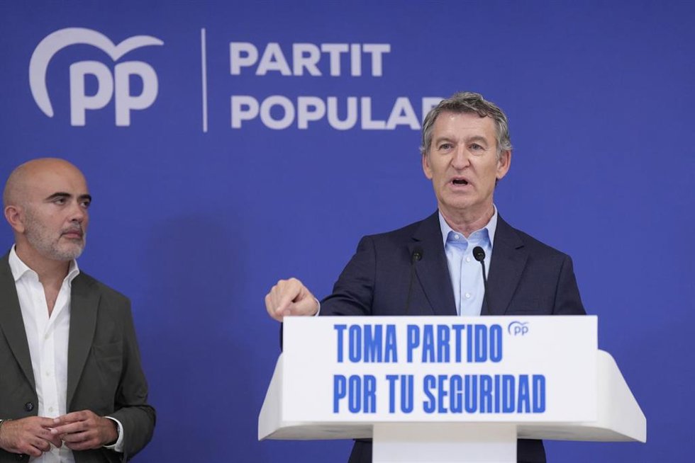 El presidente del PP, Alberto Núñez Feijóo