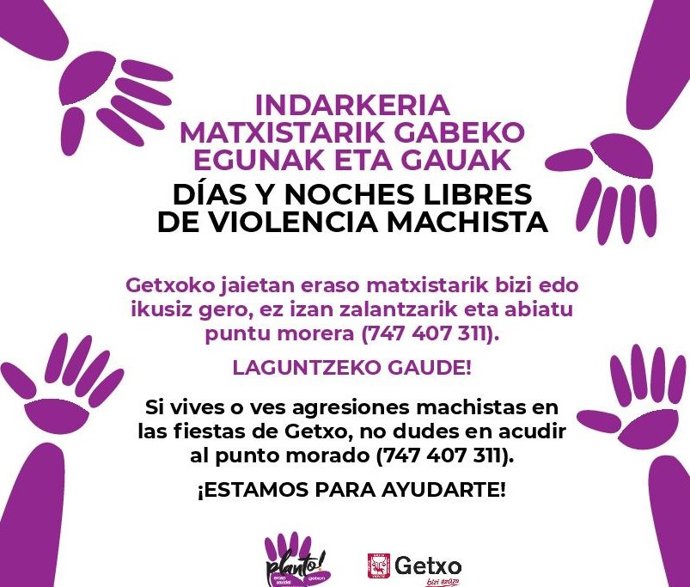 Arreta zuzena emateko eta sentsibilizatzeko gune morea izango da aurten ere Getxoko jaietan