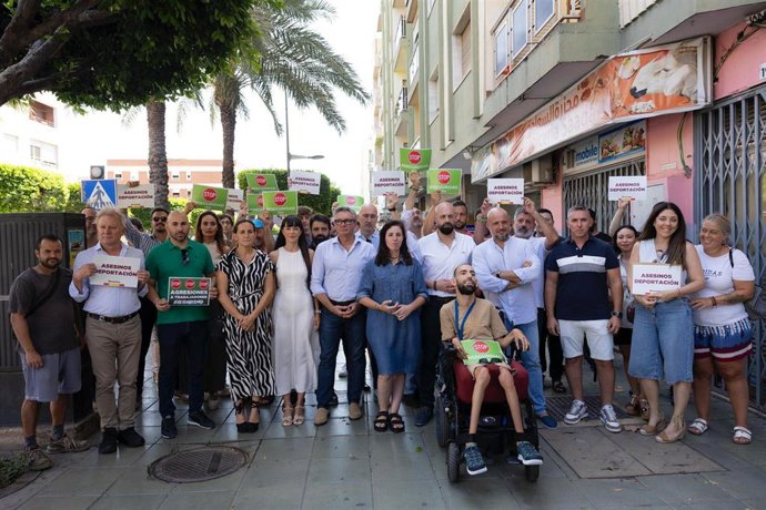 Acto de Vox en El Ejido (Almería) contra la inmigración irregular.