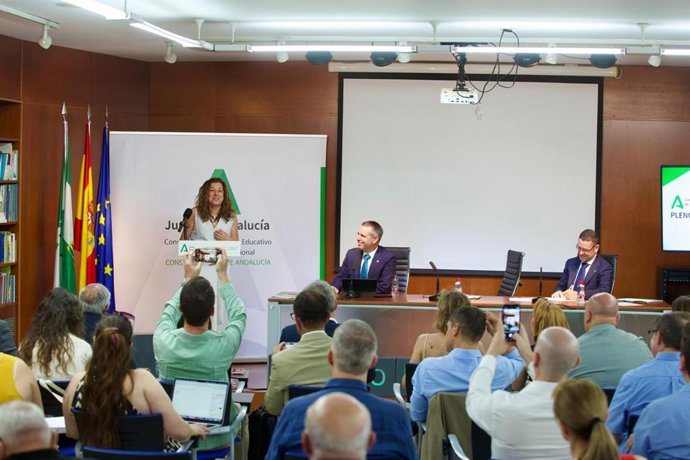María del Carmen Castillo ha intervenido en el pleno extraordinario del Consejo Escolar de Andalucía