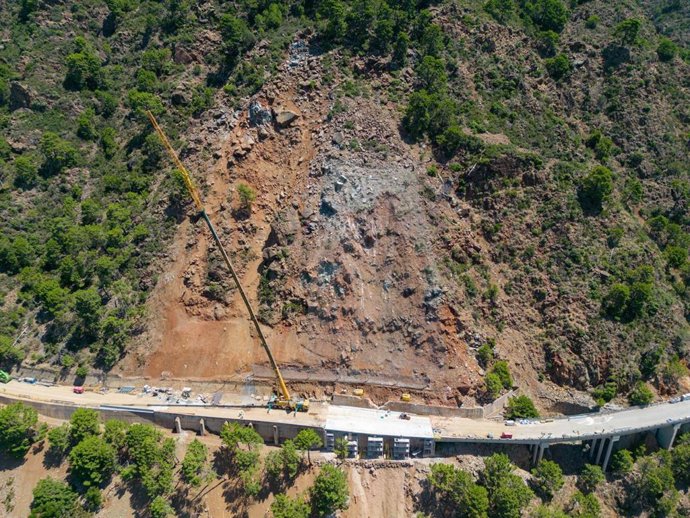 Imagen de archivo de los trabajos en la carretera entre Ronda y San Pedro Alcántara 