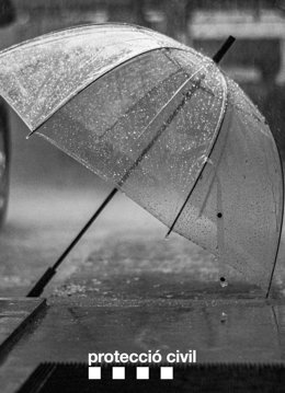 Archivo - Un avís per pluja de Protecció Civil 