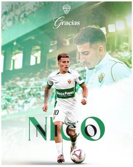Foto de despedida del Elche CF a Nico Fernández.