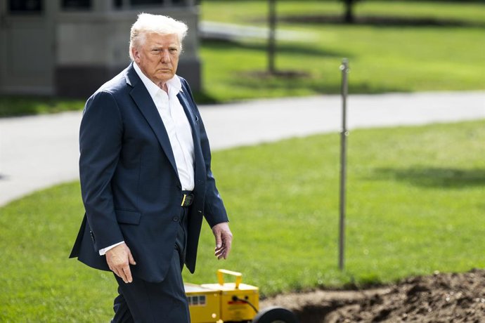 July 11, 2025, Washington, District Of Columbia, USA: President DONALD TRUMP as he is leaving the White House in Washington, D.C.