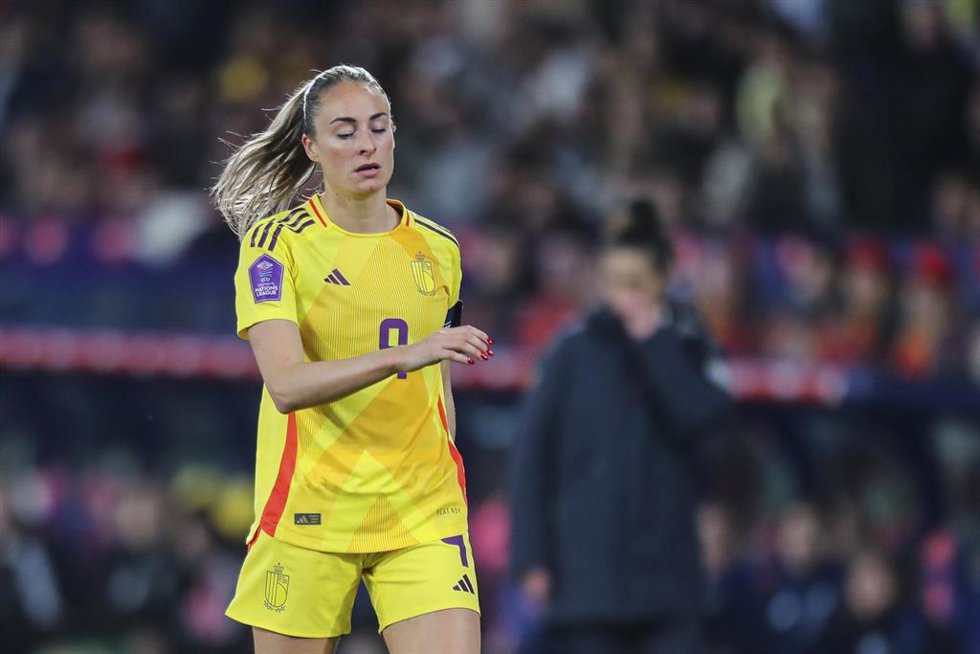 Archivo - Tessa Wullaert, durante un partido con la selección belga.