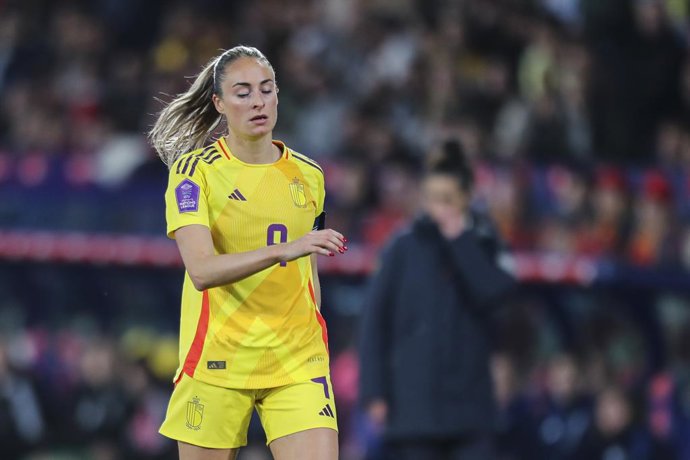 Archivo - Tessa Wullaert of Belgium gestures during the UEFA Women's Nations League football match between Spain and Belgium at the Ciutat de Valencia Stadium on February 21, 2025, Valencia, Spain.