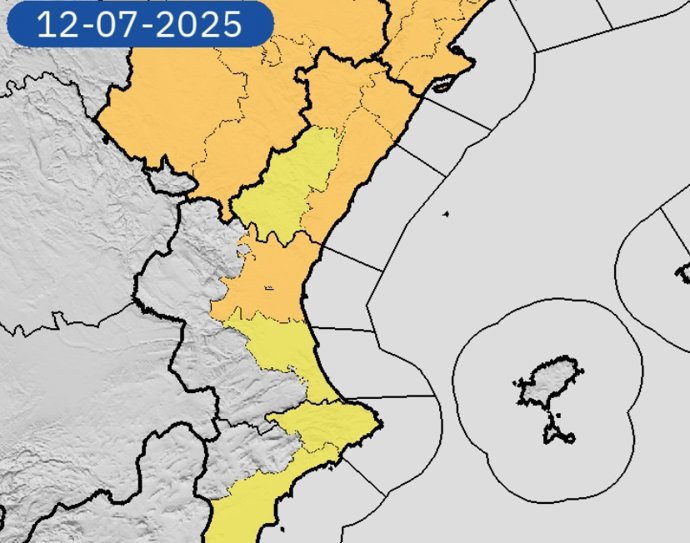 Mapa com as previsões do tempo para este sábado
