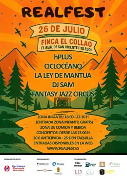 El Real de San Vicente acoge el 26 de julio la primera edición del 'RealFest' con rock para toda la familia