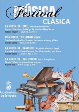 Cartel del festival de música clásica de Estepona.